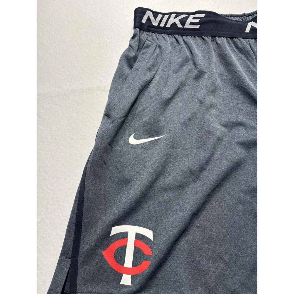 Minnesota Twins Shorts Mens XL Gray MLB Baseball Nike Dri Fit Authentic